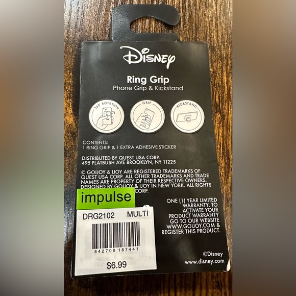 Disney Little Mermaid Ring Grip Phone Grip & Kickstand NWT - Picture 3 of 3
